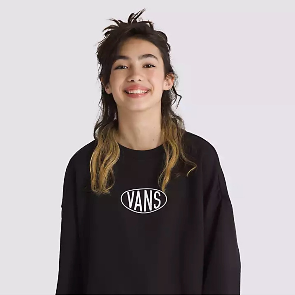 Vans Girl’s Black and White Sweatshirt with Logo